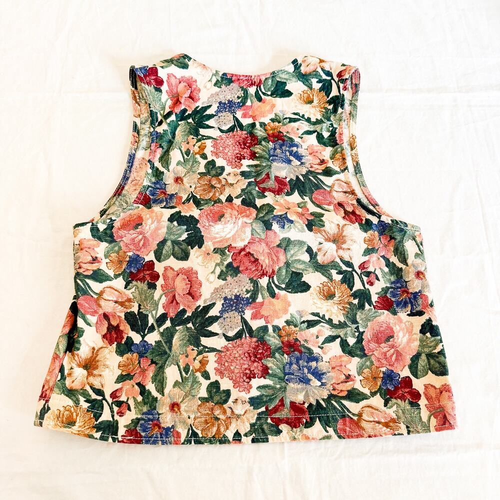 Orvis Vintage Flower Printed Sleeveless 100% Cotton Jacket Size M - Picture 4 of 5